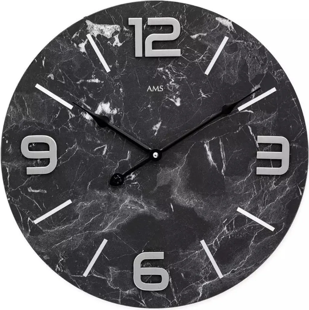 Horloge murale pour bureau et salon AMS 9707 - Format 40 cm très lisible