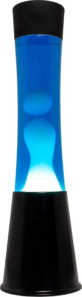 FISURA Lampe à lave blanche et bleue avec base noire liquide bleu 40cm