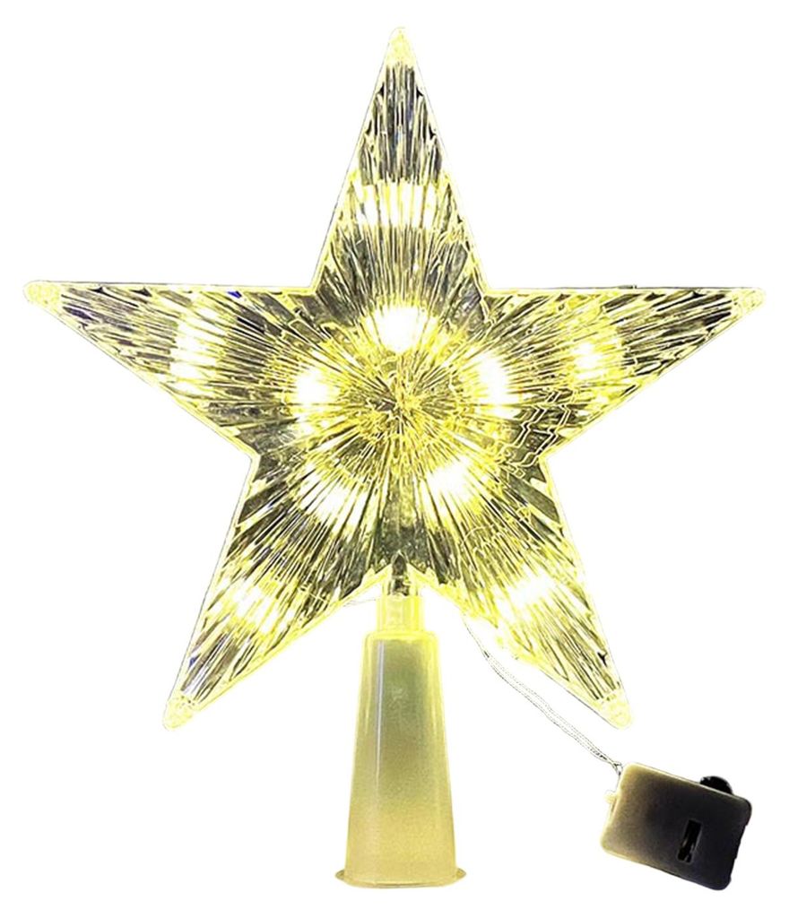 LED-Weihnachtsbaumspitze Stern Mond Dekoration Acryl Weihnachtsschmuck Energiesparende Leuchtlampe Festliche Heim- und Zimmerdekoration A