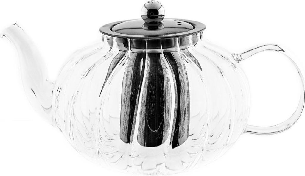 Glasteekanne "Rosie" mit Edelstahl-Sieb und Deckel - 1000 ml
