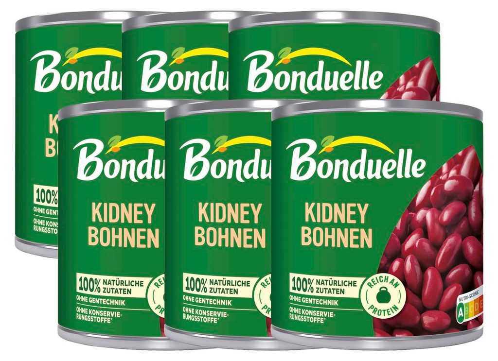 Bonduelle Kidney Bohnen Hülsenfrüchte Gemüsekonserve 400g 6er Pack
