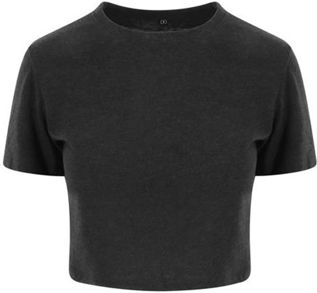 AWDis Just Ts Damen Tri-Blend Crop-T-Shirt Girlie, kurz geschnitten PC3585 (S) (Schwarz meliert)