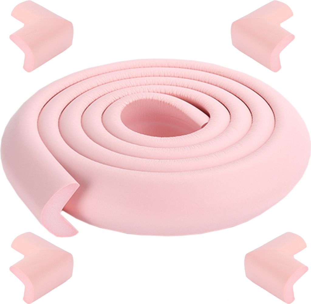 2 Meter Länge Tischkantenschutz Babyprojektor + 4 Ecken (Rosa) weich ungiftig und umweltfreundlich