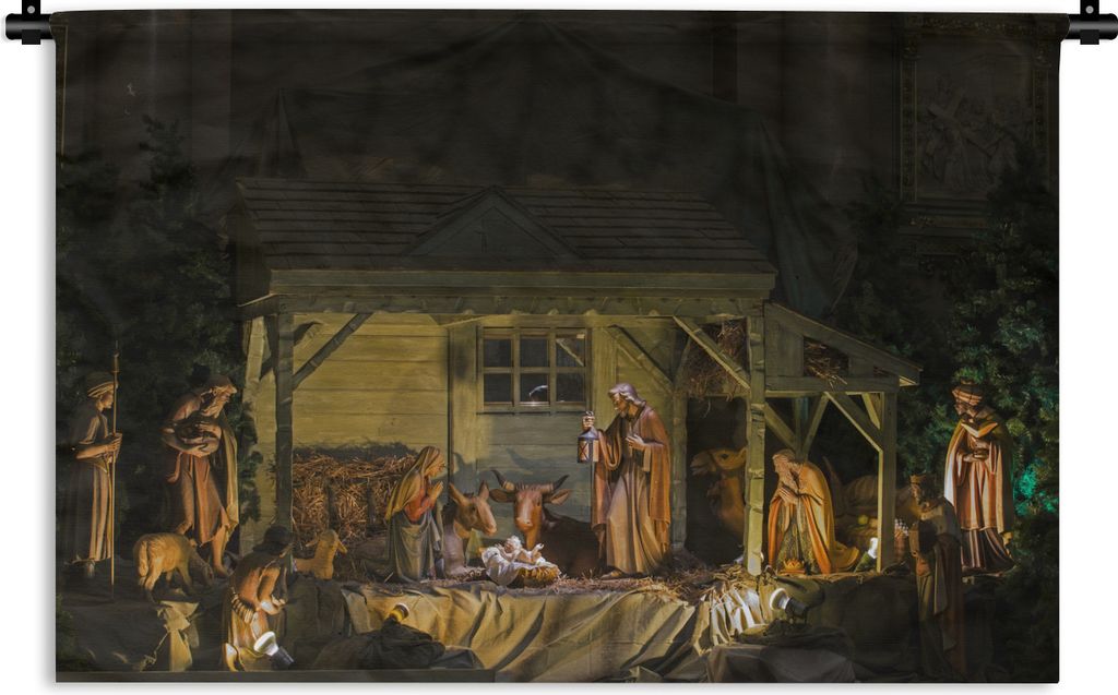 MuchoWow Wandteppich Wandbehang Cribbage - Weihnachten 120x80 cm Tapisserie Dekoration Wandtuch - Wanddekorationen - Wandtücher
