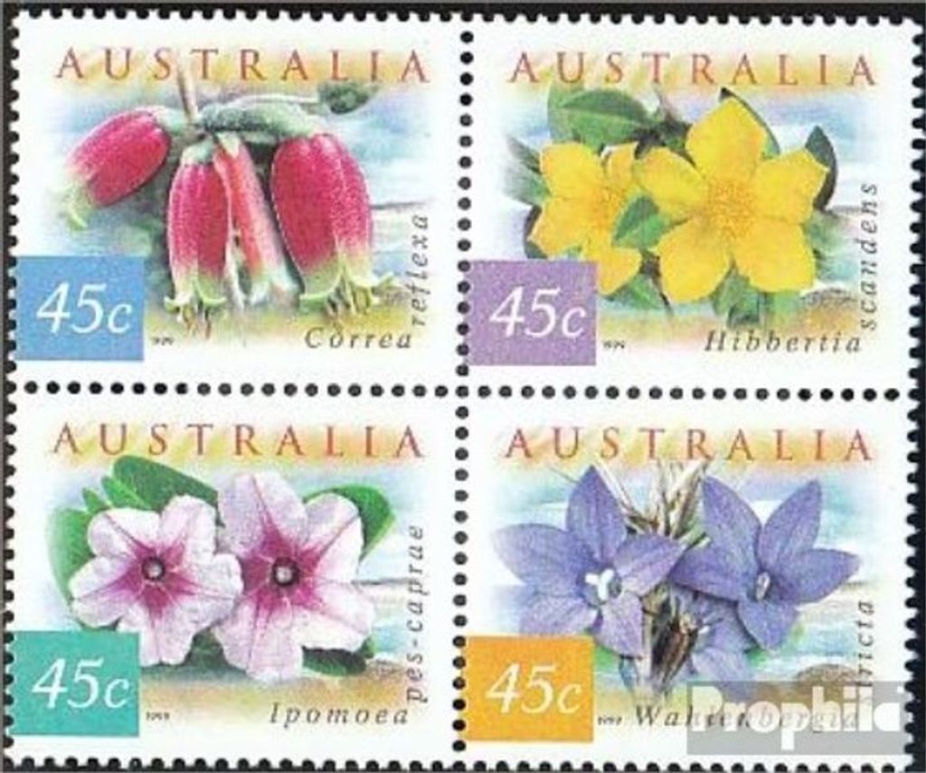 Briefmarken Australien 1999 Mi 1805-1808 Viererblock (kompl.Ausg.) postfrisch Blumen