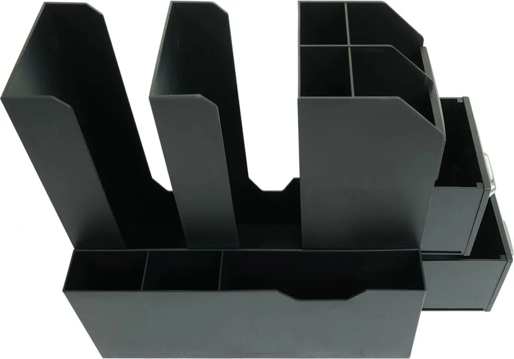 Boîte de rangement café 2 tiroirs compacte 29x14x33cm polyvalente