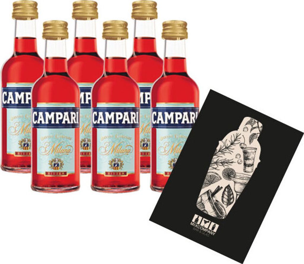Campari Bitter Miniatur 6x 50ml (25% vol) Campari Milano Produktbild 