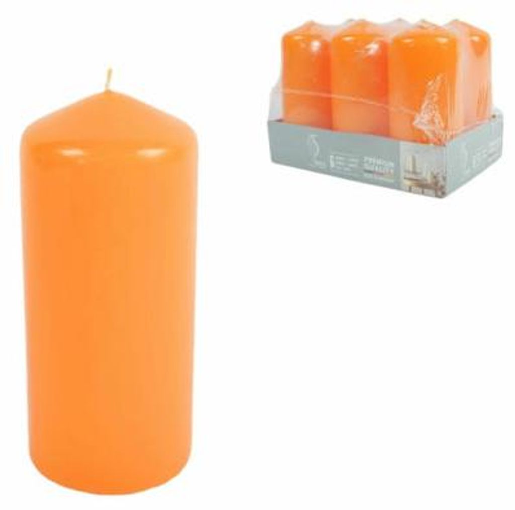 Gala-Stumpenkerzen orange 5,8 x 12,5 cm 6 Stück | 4 Stück