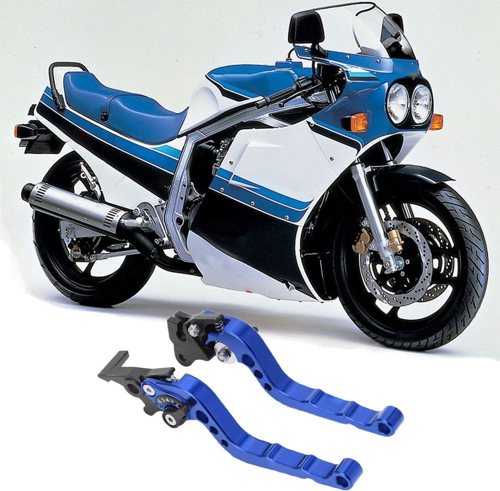 2PCS Motorrad Bremse Kupplungshebel Lenker Bremsvorrichtung Einstellbare AluminiumlegierungBlau