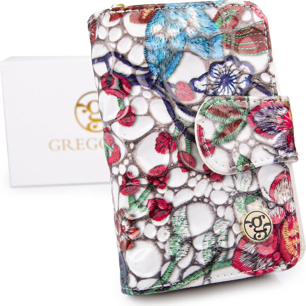 Gregorio Damen Geldbörse Echt Leder Geldbeutel Portemonnaie Mittel Bunt