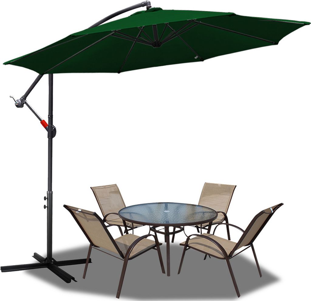 Jiubiaz 3.5m Sonnenschirm UV40+ Neigefunktion Gartenschirm Terrassenschirm,Grün