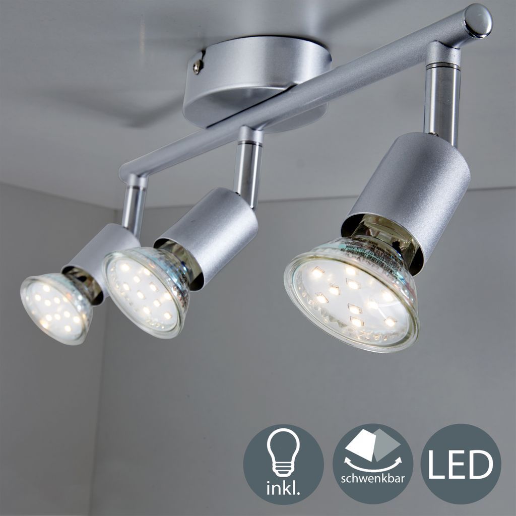 LED Decken-Leuchte Strahler Deckenspot 4-flammig GU10 Lampe Wohnzimmer Küche 12W 