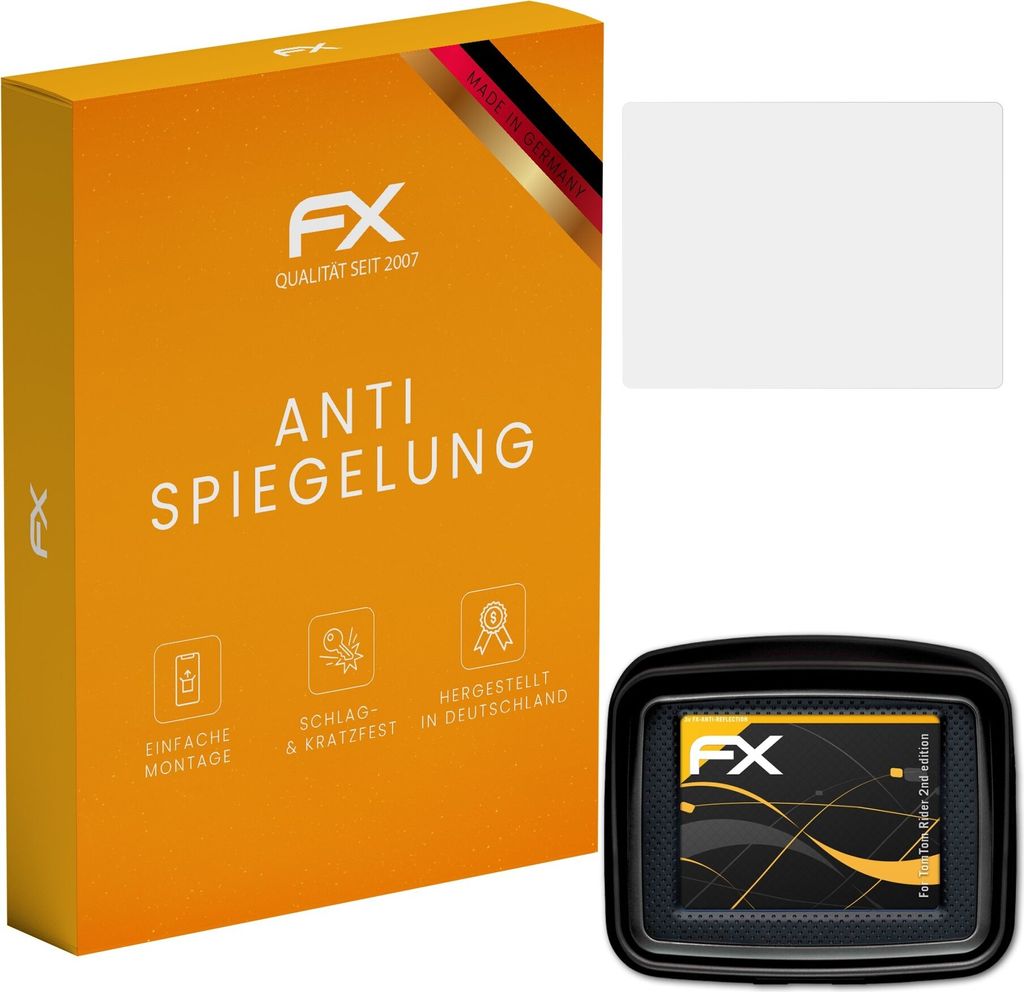 atFoliX FX-Antireflex 3x Schutzfolie kompatibel mit TomTom Rider 2nd edition Displayfolie