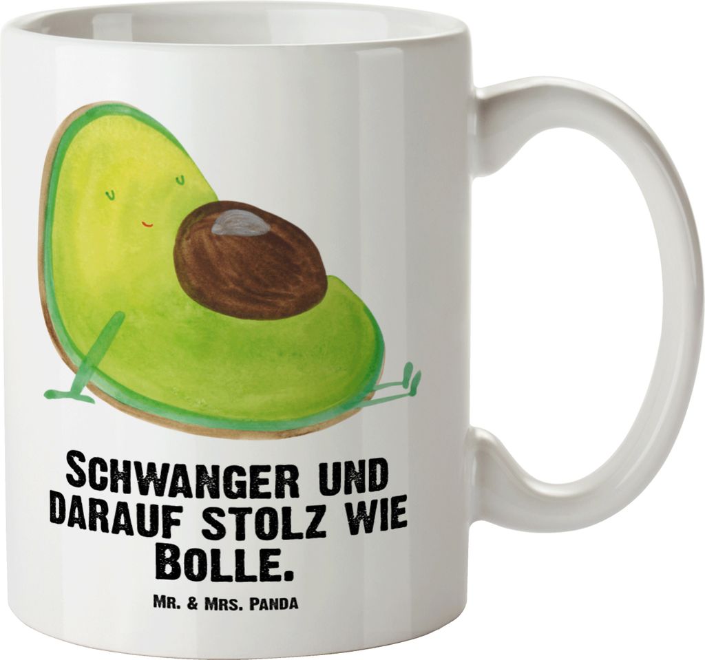 Mr. & Mrs. Panda Riesenkaffeetasse Avocado Schwangerschaft - Weiß - Geschenk, Teepott, Liebe, Große Tasse, Keramiktasse, jumbotasse, Wunder, Kaff...