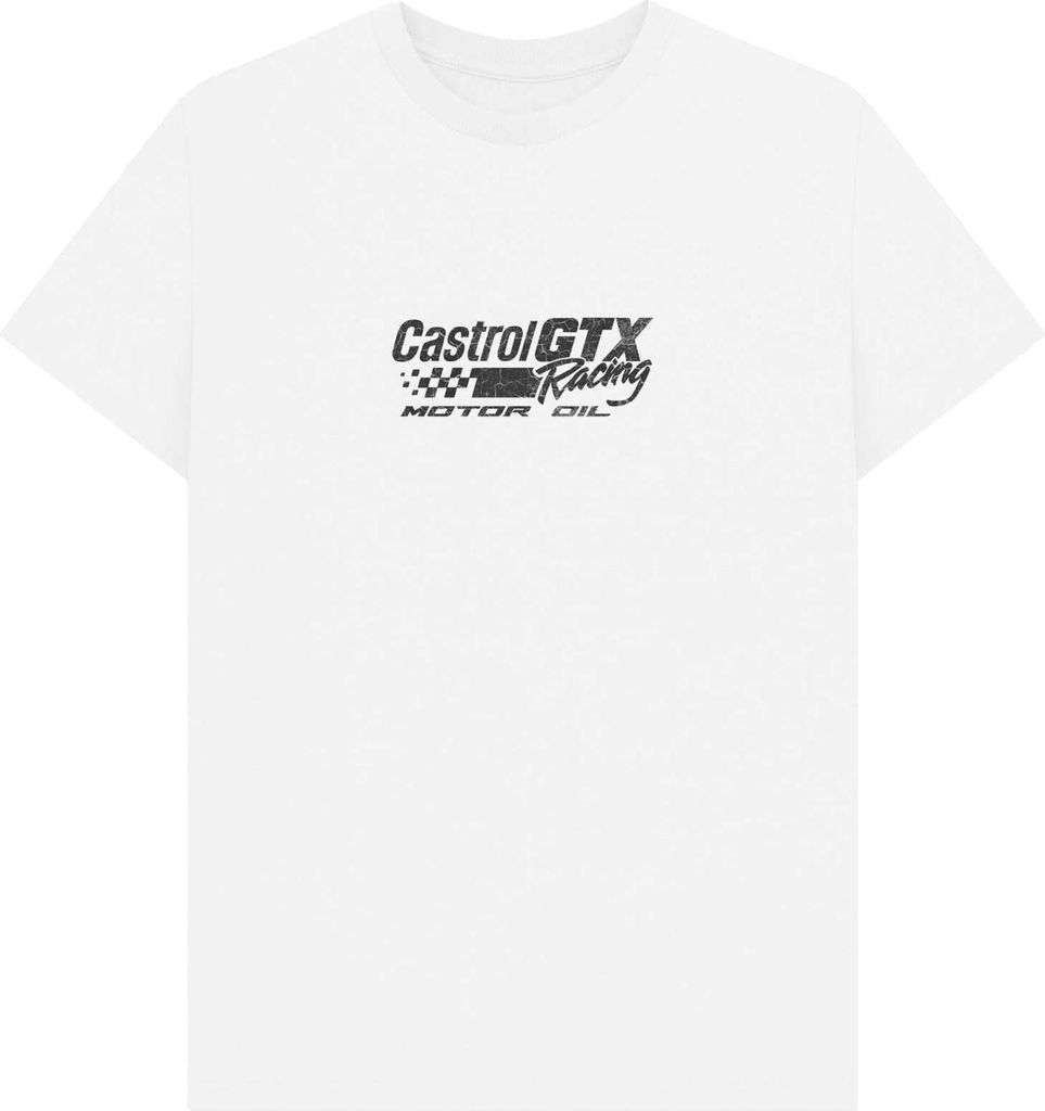 Castrol - "GTX Auto Racing" T-Shirt für Herren/Damen Uni PN2161 (M) (Weiß)