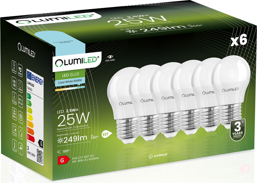 LUMILED LED Lampen E27 P45 2,5W ersetzt (25W Glühlampe) 6 Produktbild 