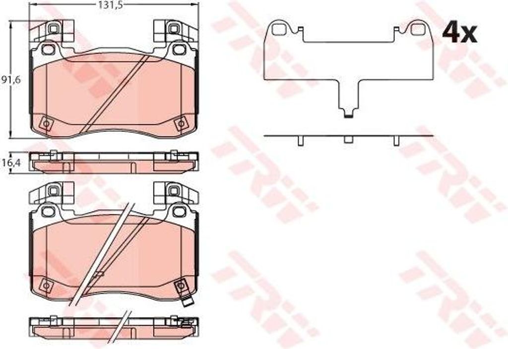 TRW GDB2254 Bremsbelagsatz, Scheibenbremse OE 58101J5A55 kompatibel mit Stinger