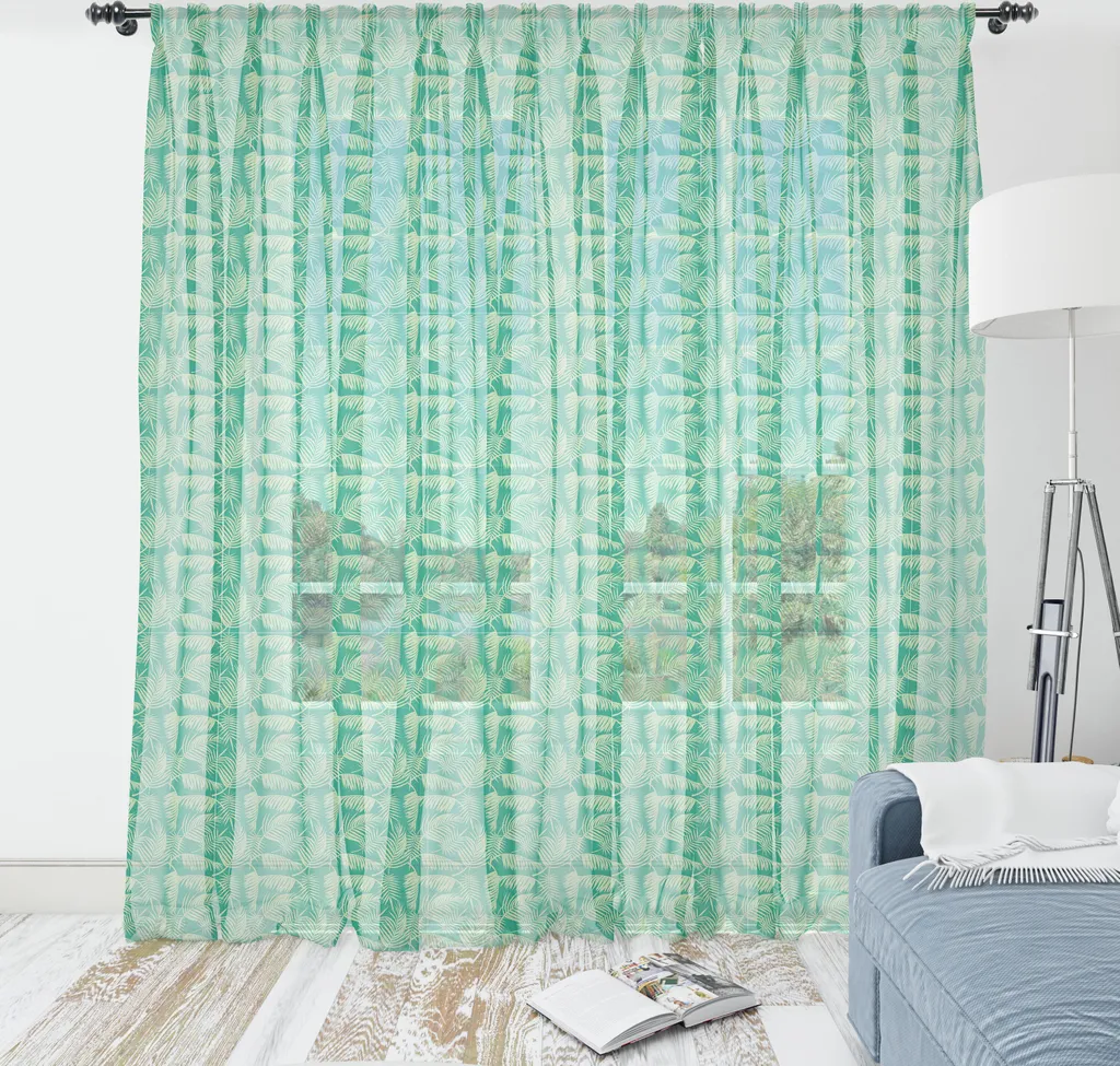 Arazzo Foglie Palma ABAKUHAUS 135x274 - Tessuto Satin Urban Jungle