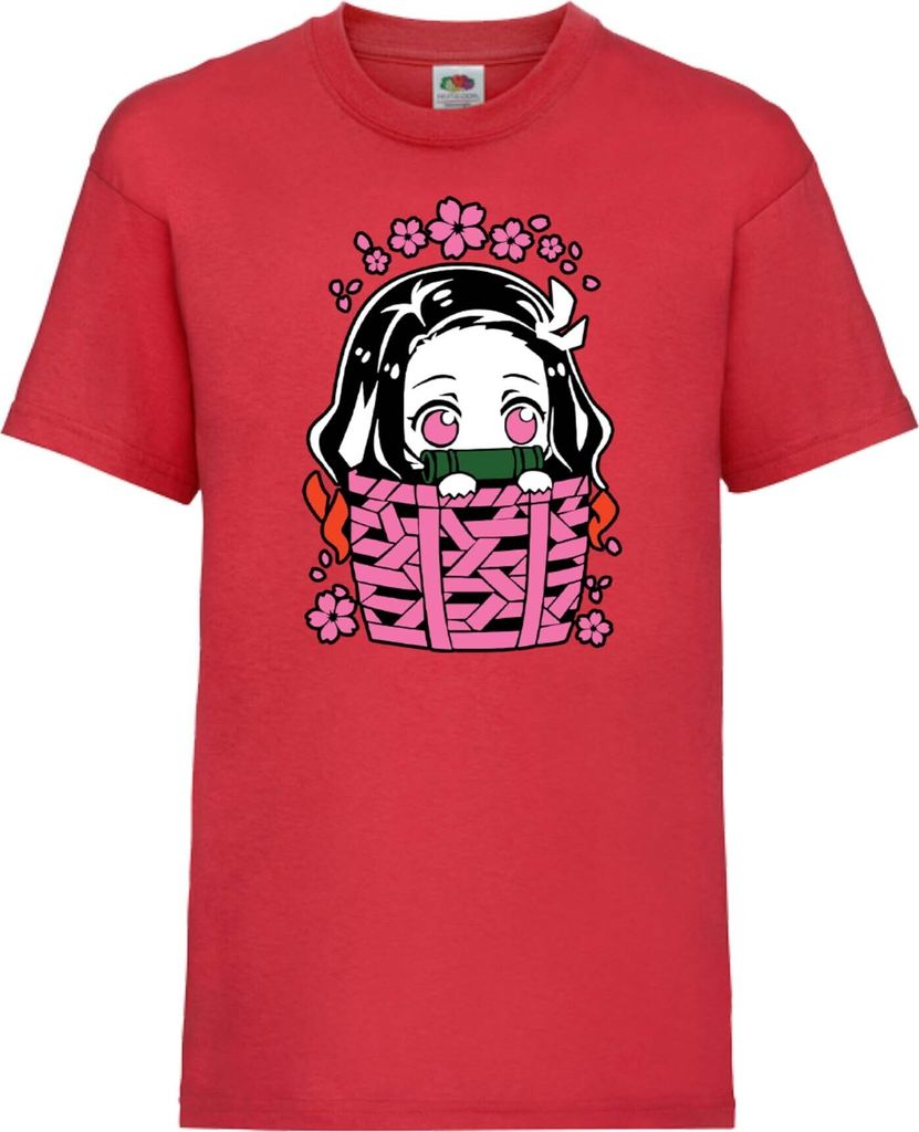 Kinder T-Shirt Demon Anime Slayer Nezuko Kamado 06, 9-11 Jahr - 140 / Rot