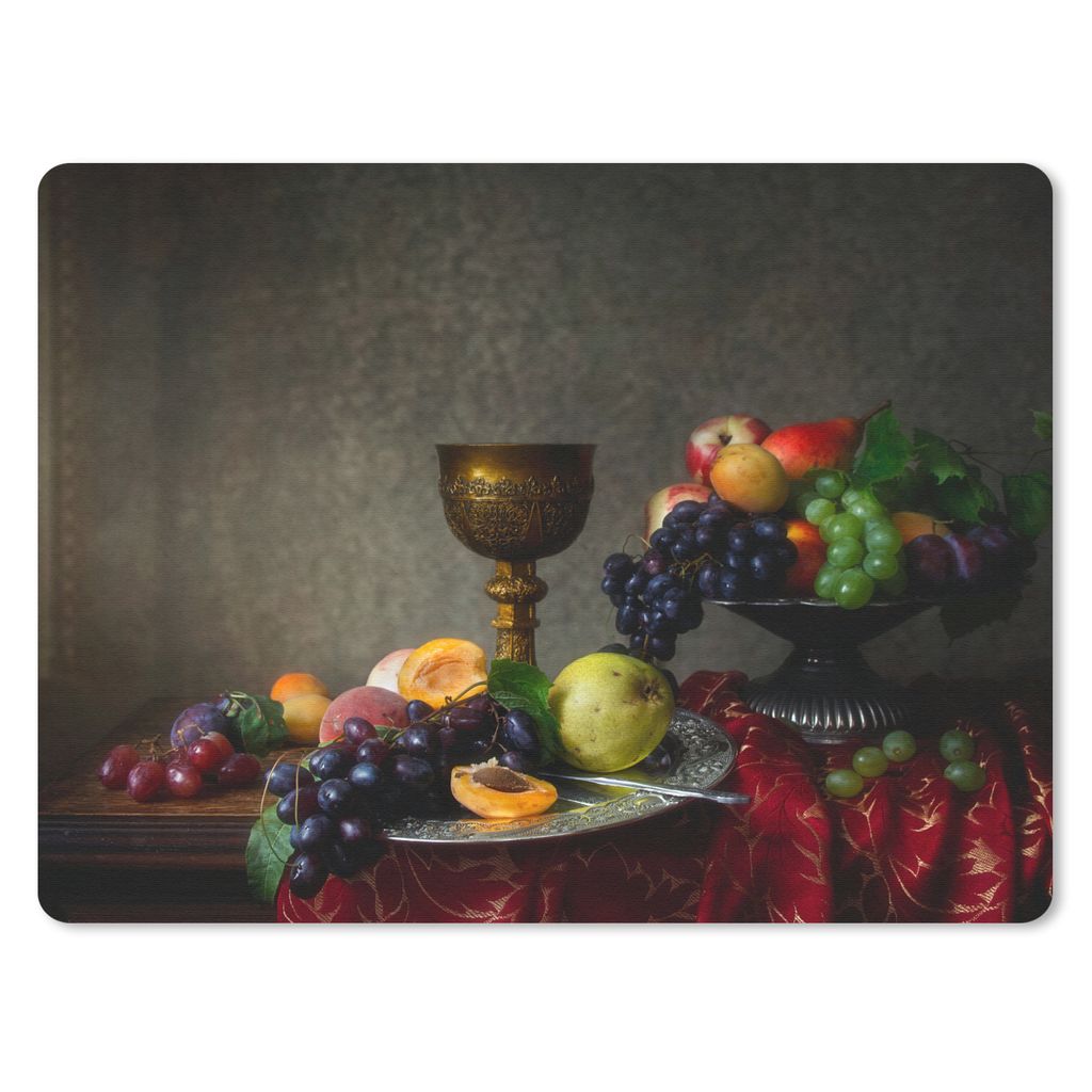 MuchoWow Mauspad Mousepad Rustikal - Tisch - Obst - Stilleben - Tasse 23x19 cm - Mousepads - Maus Mat - Pad - Mausunterlage - Schreibtischunterla...