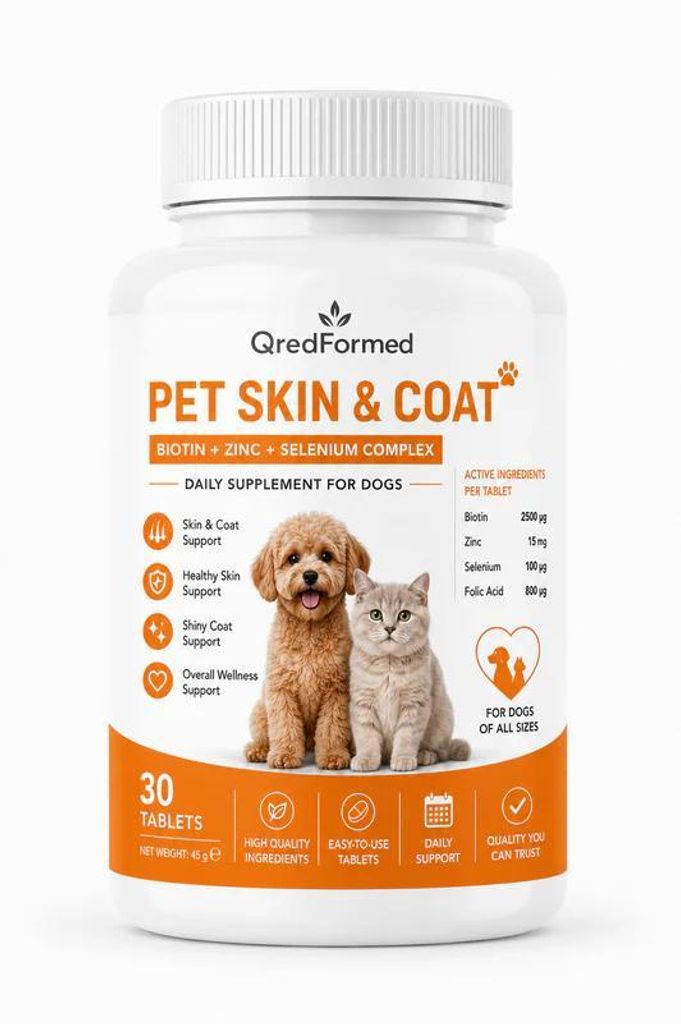 PET SKIN & COAT - Biotin + Zink + Selen Komplex - 30 Tabletten