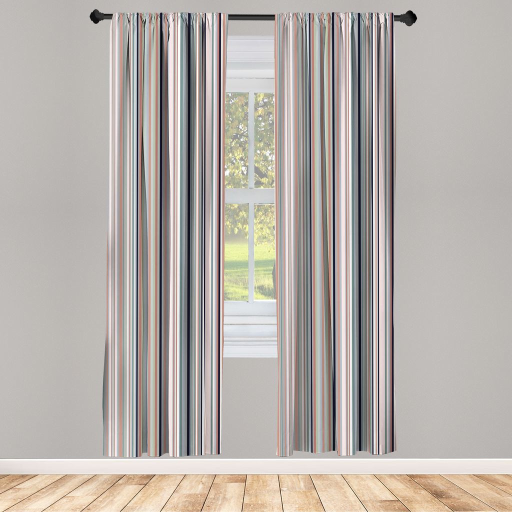 ABAKUHAUS Gestreift Vorhänge 2 Panel Set für Wohnzimmer Schlafzimmer Nachbildung, Blau Lila Teal Aqua Lavendel Farbigen Vertikalen Streifen Geome...