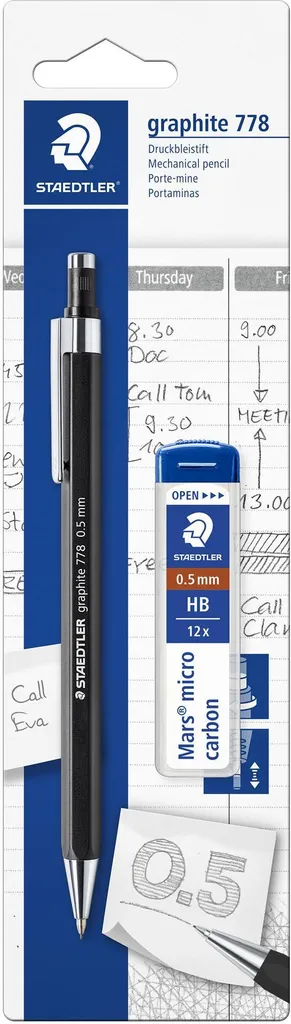 STAEDTLER 7785ABK25D Matita Meccanica 0.5mm Graphite 778 con Mine HB