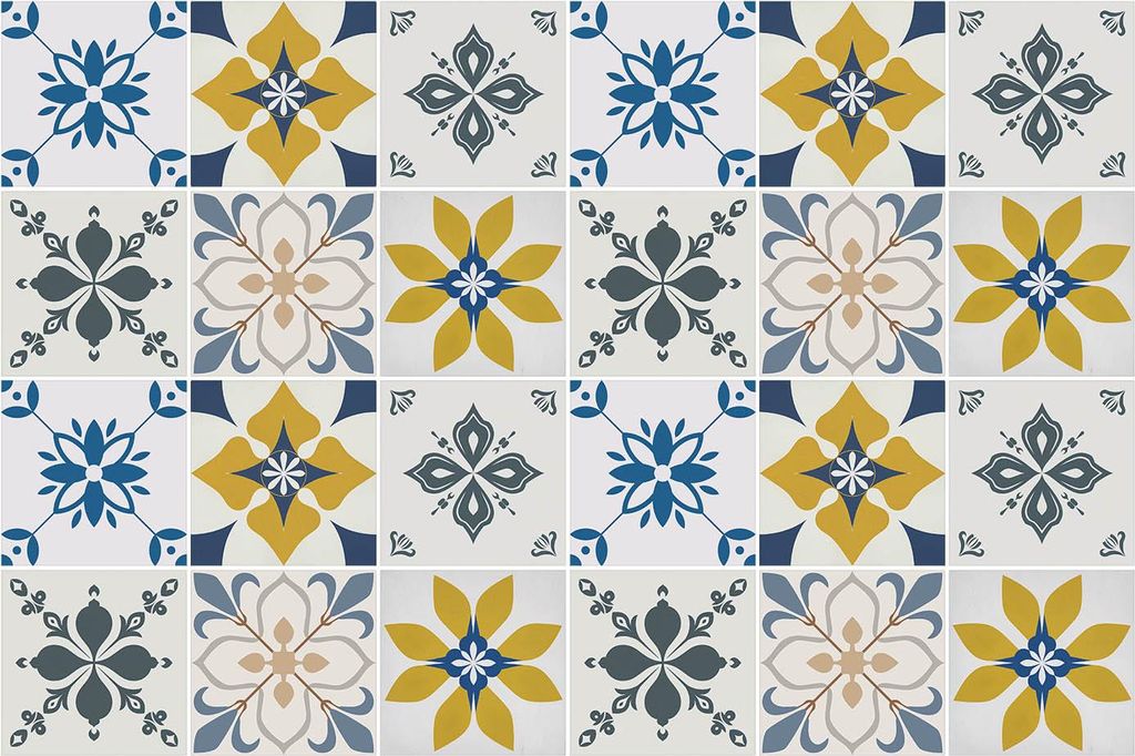 Fliesenaufkleber 15x15 cm – 24 Stück – Selbstklebend – Wasserfest – Pflegeleicht – Hitzebeständig – Für Küche & Bad – Blumenmotiv...
