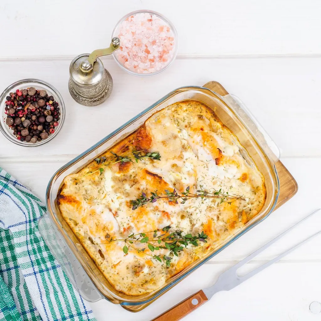 Set di teglie in vetro, 3 misure con manici