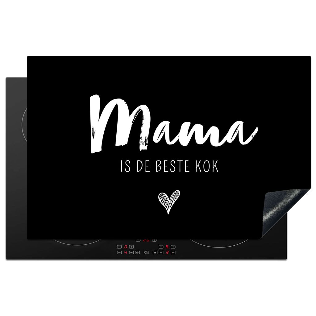 KitchenYeah Herdabdeckplatte Mutti ist die beste Köchin - Schwarz - Zitate - Mutter , 81x52cm, Küche Deko, Glaskeramikkochfeld Herdabdeckung, A...