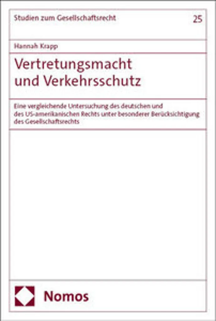Livre de droit Vertretungsmacht und Verkehrsschutz en édition reliée