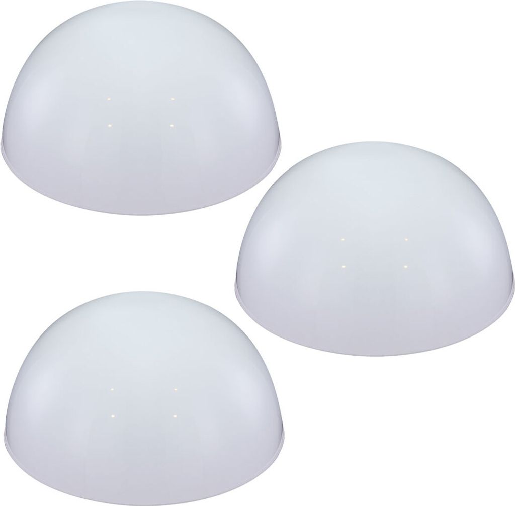 3er Set moderner LED Solarleuchten in Kugelform