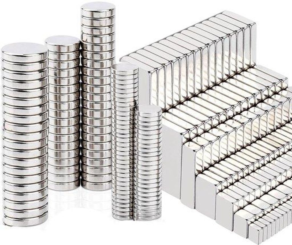 300 Stück stark neodymium-Magnete - 4 verschiedene Größen, Silber - kleine Magnete für Whiteboards, Schmuck, Küchenmagnete
