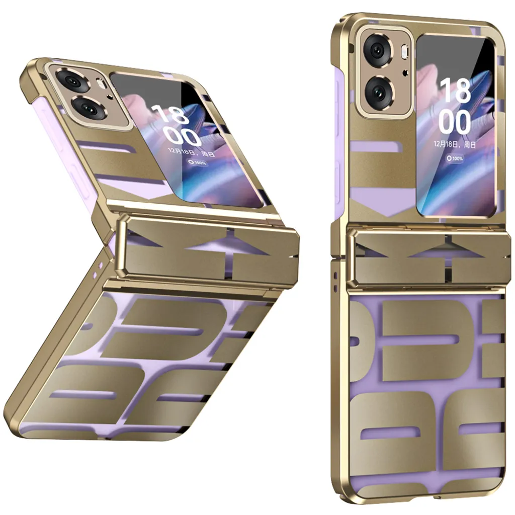 Cover Lusso Oppo Find N2 Flip Oro - Trasparente Galvanizzata Anti-Urti