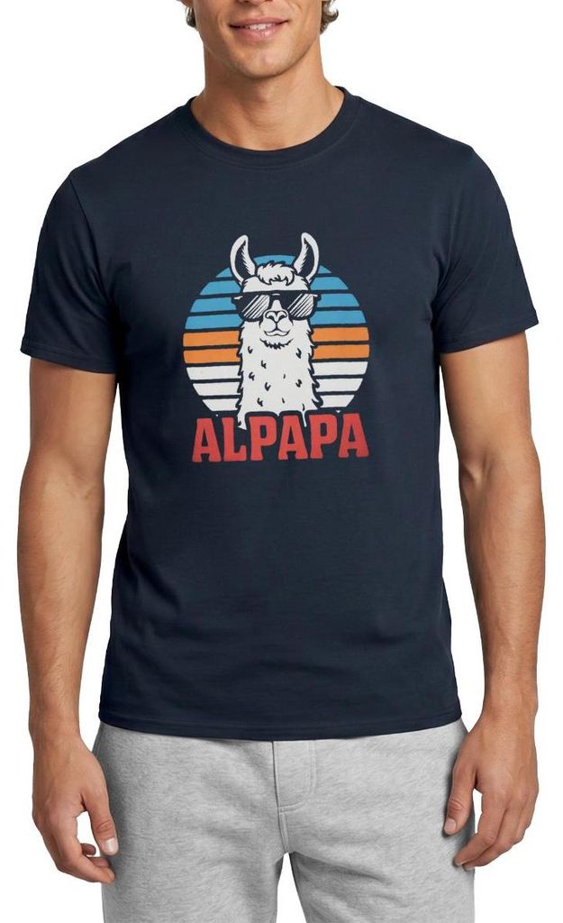 Spreadshirt Alpapa Cooles Alpaka Dad Männer T-Shirt, L, Navy