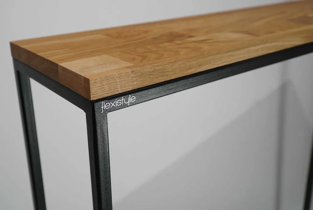 Console ultra fine noire 80x80x20 cm - Structure métal gain de place - 5