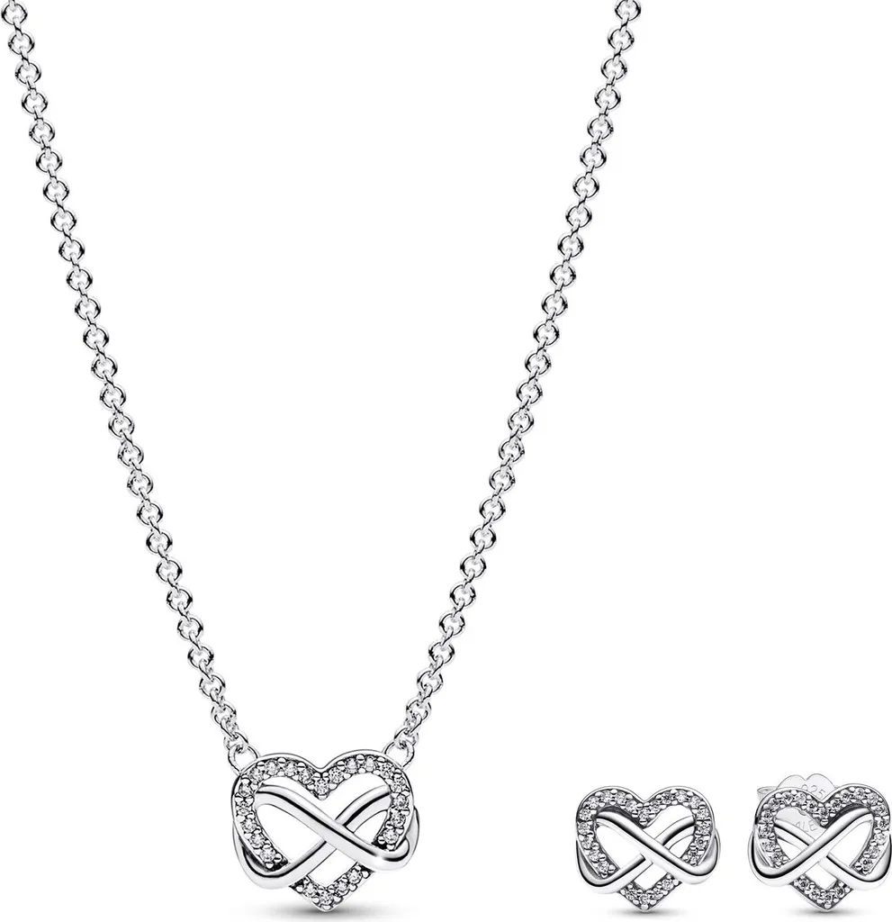 Ensemble bijoux Pandora Cœur d'infini scintillant avec oxydes de zirconium