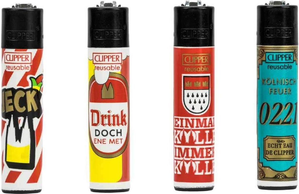 Clipper Feuerzeug 4er Set Koelsch