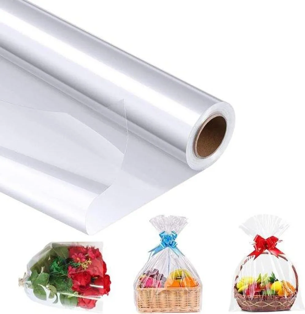 Rouleau cellophane cristal brillant 40 cm x 50 m ultra résistant et souple