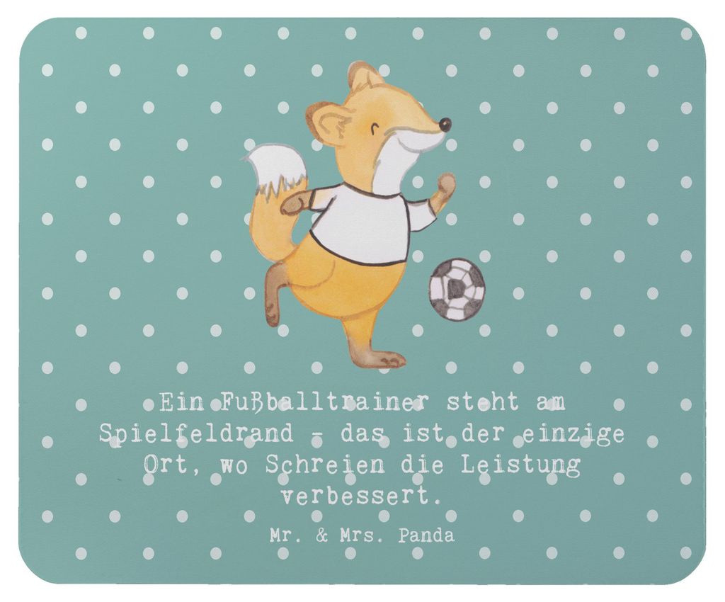 Mr. & Mrs. Panda Mouse Pad Fußballtrainer Energie - Meeresbrise - Geschenk, Motivation, handgefertigte Geschenke, mousematte, Berufsprodukte, pc m...