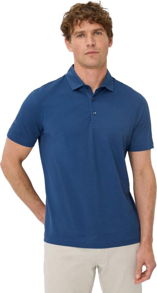 Brax Poloshirt blau Baumwolle