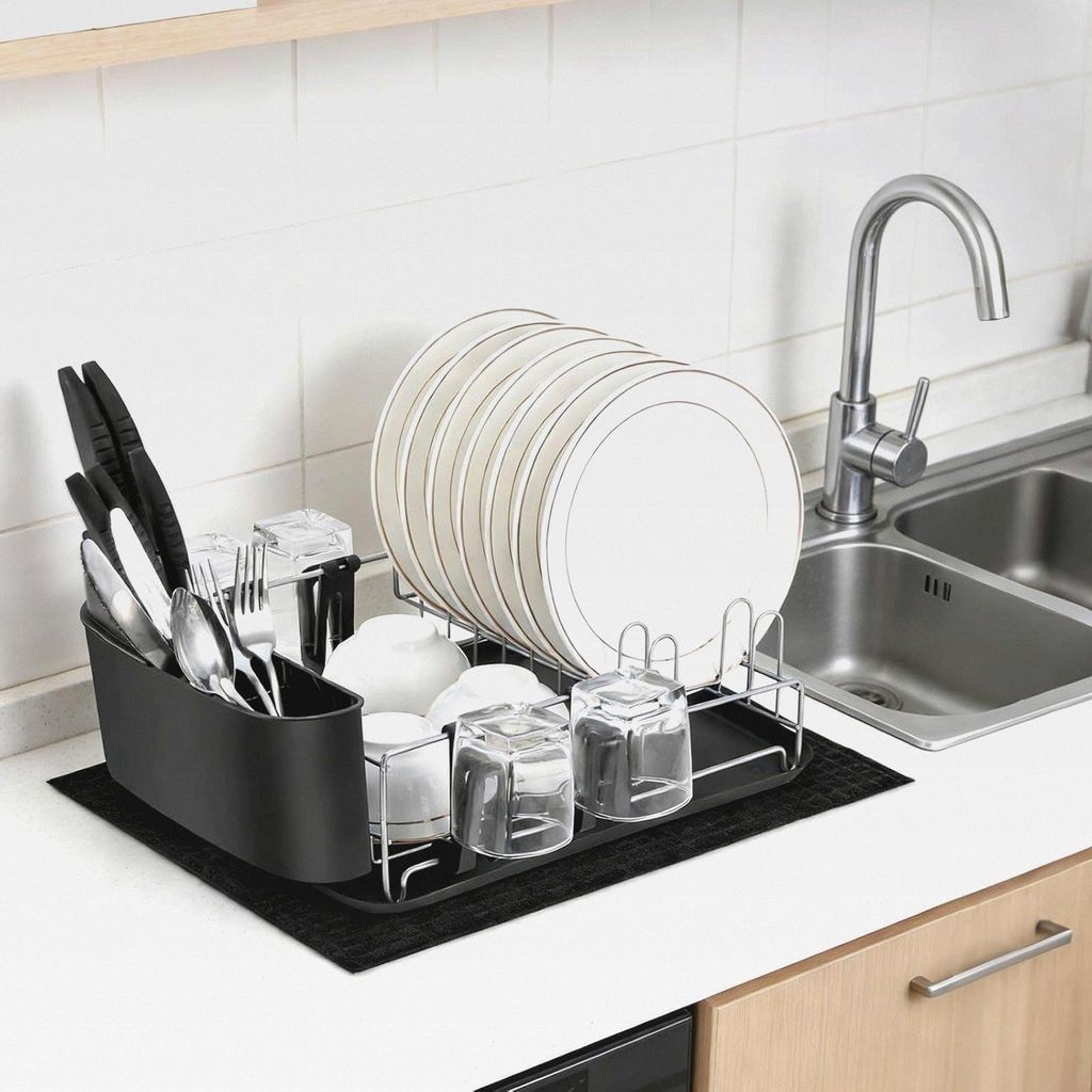 2 Stück Trockenmatte Mikrofaser 50x38 cm Abtropfmatte Geschirr Schnelltrocknend Abtropfmatte SpüLe Kitchen Mat Geschirrabtropfmatte Geeignet für...