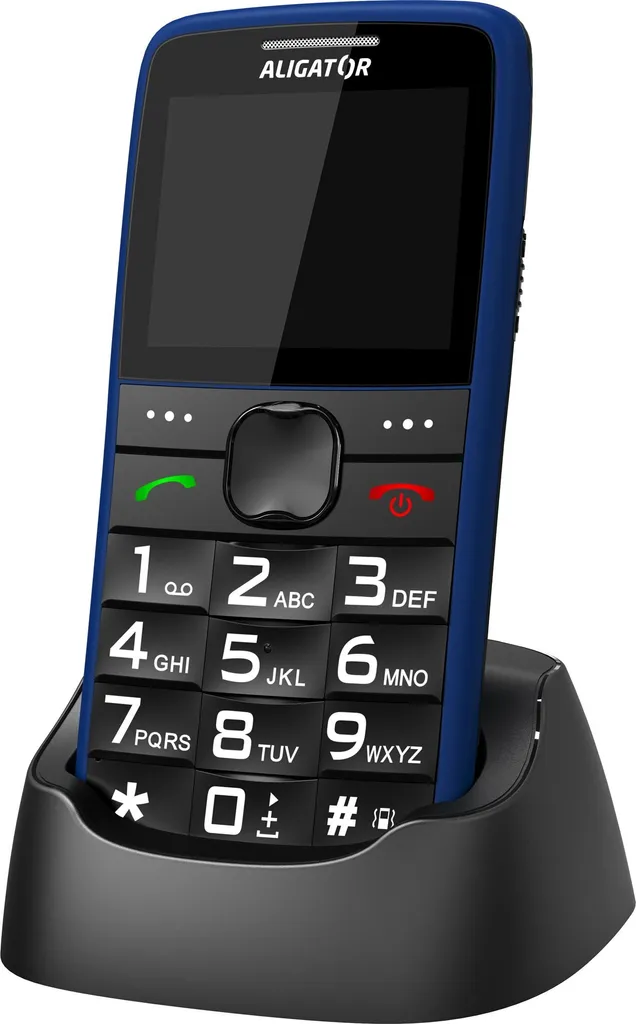 Aligator A675 Mobile Senior Bleu : Écran lisible, SOS et socle de recharge
