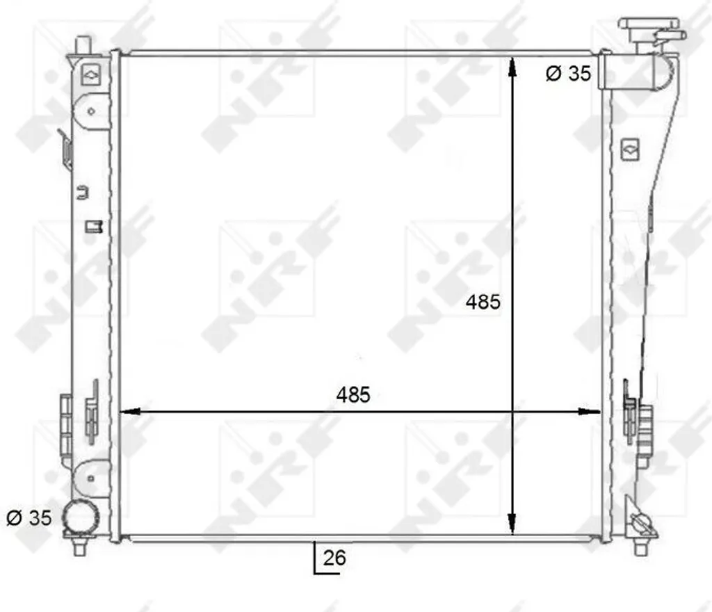 Radiateur pour circuit de refroidissement Hyundai i40 VF NRF OE 253103Z050