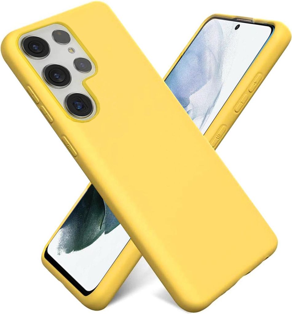 Hülle für Samsung Galaxy S22 Ultra Handy Schutz Cover Silikon Gel Case Handyhülle Tasche, gelb