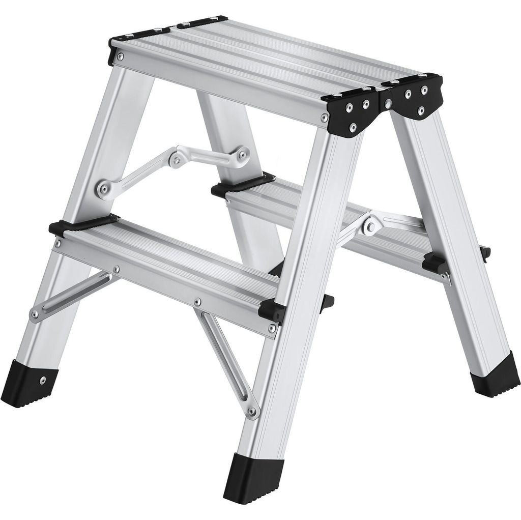 tectake® Doppelseitige Aluminium Trittleiter 2 Stufen, Produktbild 