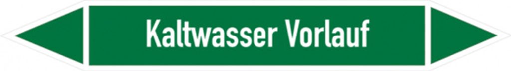 Dreifke Rohrleitungsetikett, Kaltwasser Vorlauf | Folie selbstklebend | 270x...