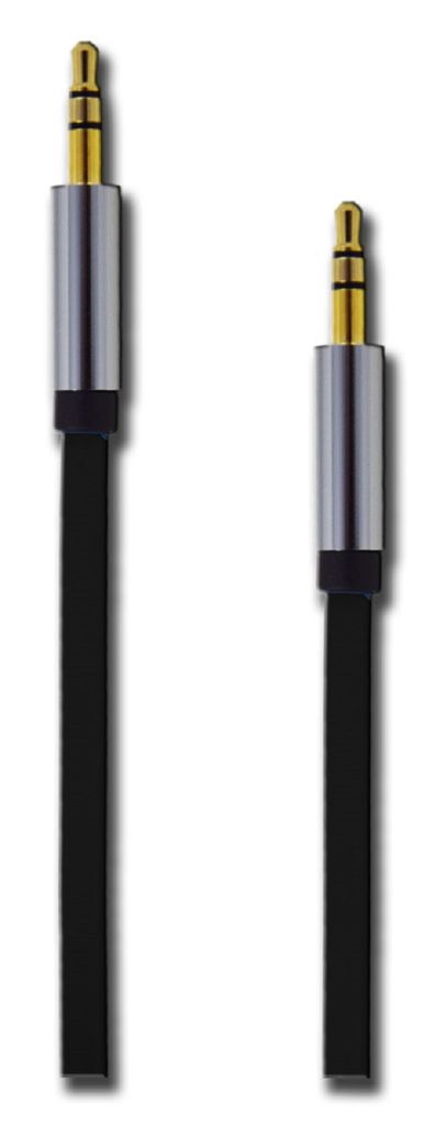 2GO AUX/MP3 Stereo-Audio-Kabel Flachkabel 150cm schwarz