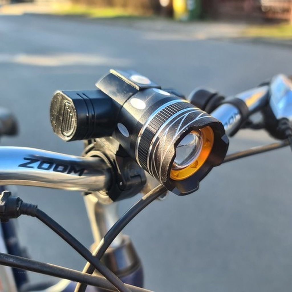 Trizand 18669 Zestaw świateł rowerowych LED, T6, AKU 2 szt Zdjęcie produktu 14