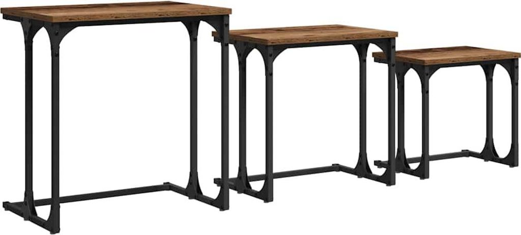 Nesting Couchtisch 3 pcs Altholz Holzwerkstoff